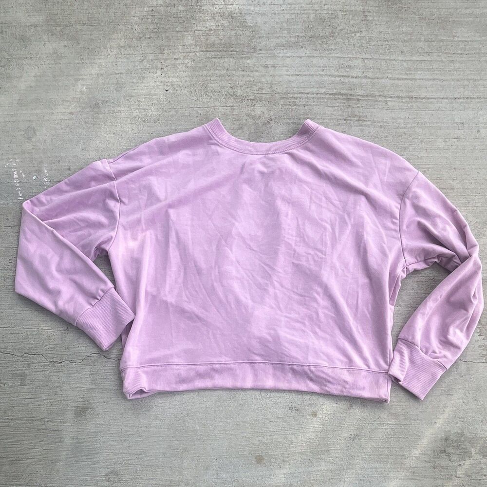 Avia Women M Purple Open Back Cut-Out Crewneck Long Sleeve Pullover Sweatshirt
